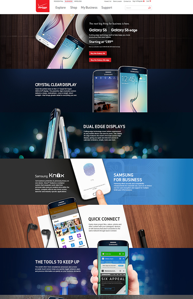 Samsung Landing page