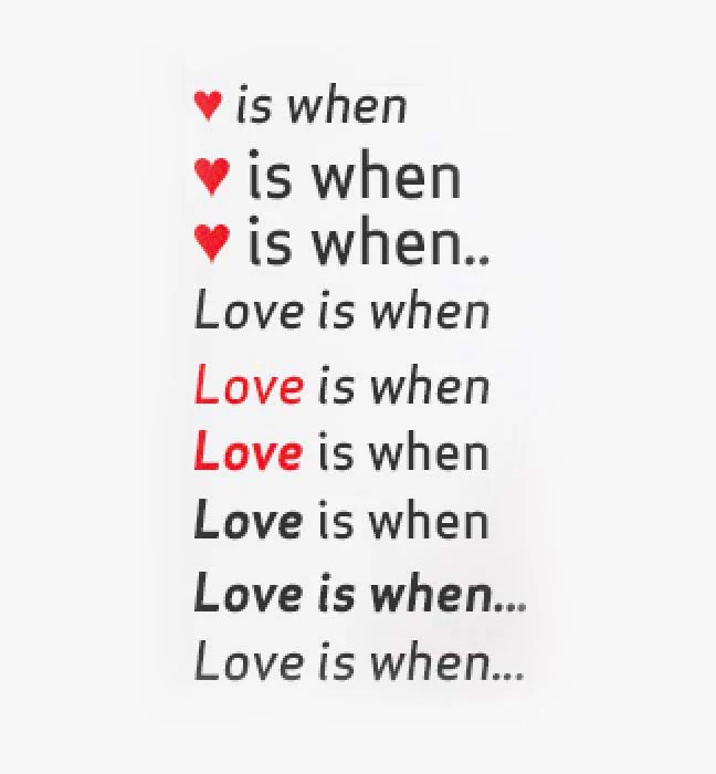 Love is when — original project detail 7