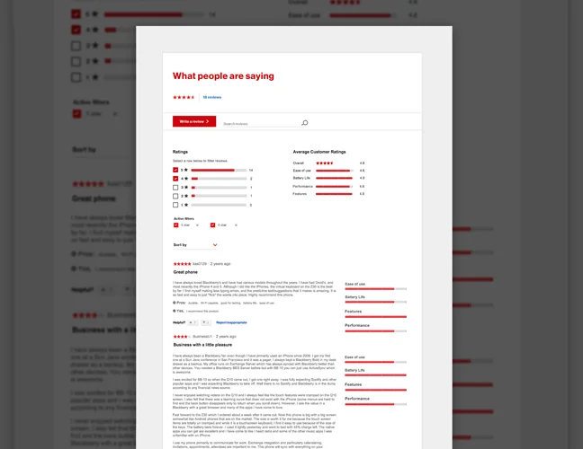 Ratings and reviews redesign
